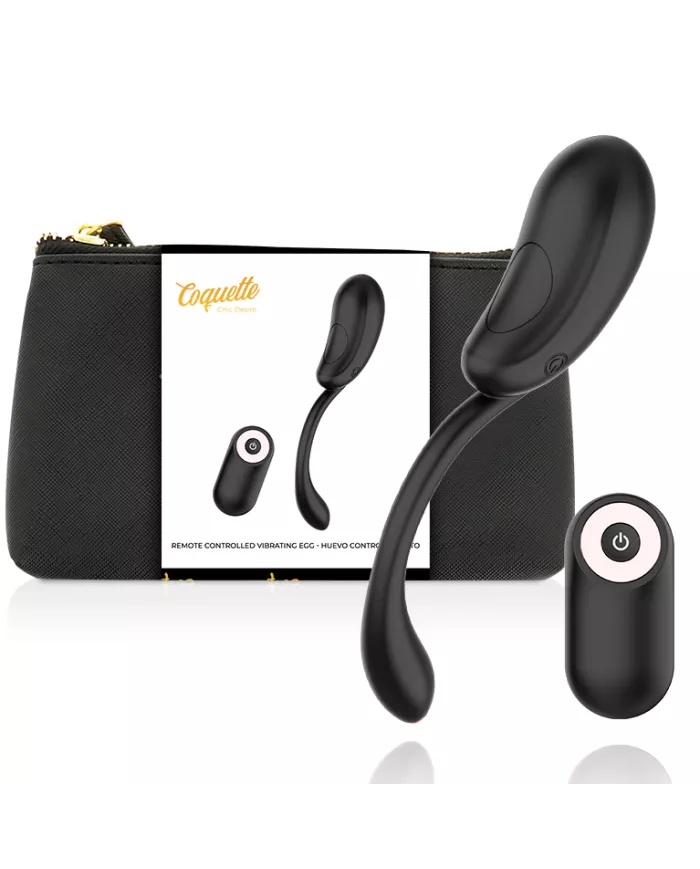 COQUETTE CHIC DESIRE - OEUF VIBRANT TÉLÉCOMMANDE RECHARGEABLE NOIR/OR COQUETTE CHIC DESIRE - OEUF VIBRANT TÉLÉCOMMANDE RECHARGEABLE NOIR/OR