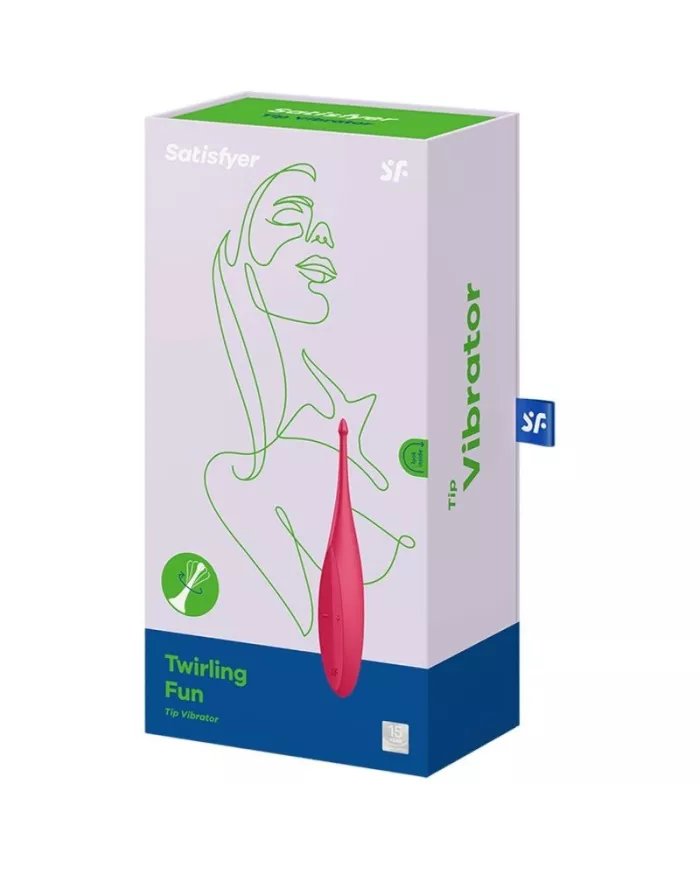 SATISFYER - VIBRATEUR TWIRLING FUN TIP ROUGE