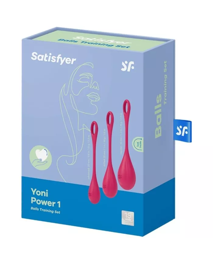 SATISFYER - ENSEMBLE ENTRAÎNEMENT YONI POWER 1 ROUGE