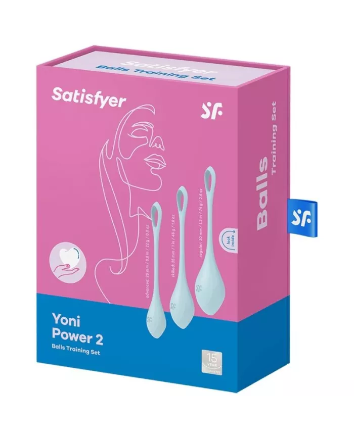 SATISFYER - ENSEMBLE ENTRAÎNEMENT YONI POWER 2 BLEU