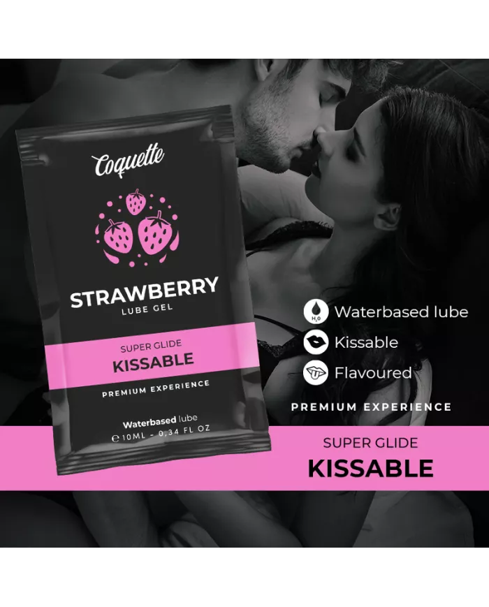 COQUETTE COSMETICS - LUBRIFIANT KISSABLE BASE DEAU DE FRAISE POCHE 10 ML COQUETTE COSMETICS - LUBRIFIANT KISSABLE BASE DEAU DE FRAISE POCHE 10 ML