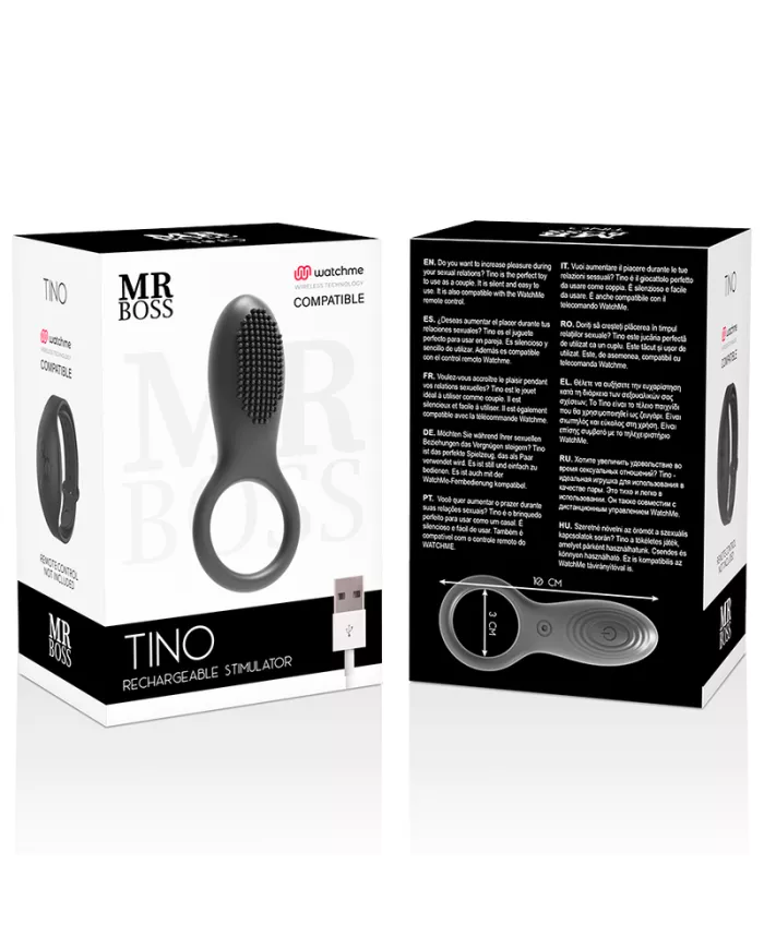 MR BOSS - BAGUE STIMULATEUR TINO COMPATIBLE AVEC LA TECHNOLOGIE SANS FIL WATCHME