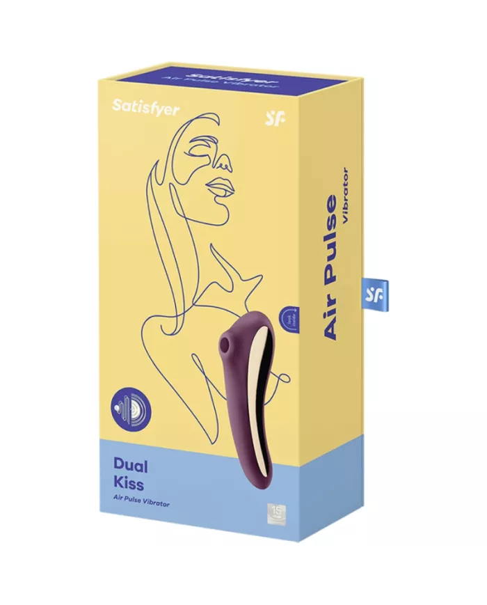 SATISFYER - VIBRATEUR DUAL KISS AIR PULSE VIN ROUGE SATISFYER - VIBRATEUR DUAL KISS AIR PULSE VIN ROUGE