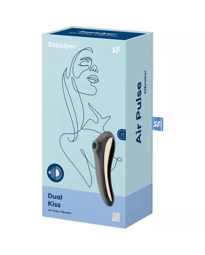 SATISFYER - VIBRATEUR DUAL KISS AIR PULSE NOIR SATISFYER - VIBRATEUR DUAL KISS AIR PULSE NOIR