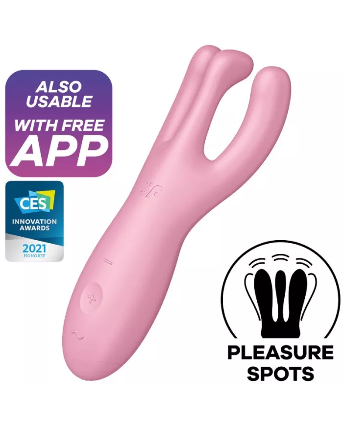 SATISFYER - APPLICATION VIBRATEUR THREESOME 4 ROSE