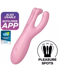 SATISFYER - APPLICATION VIBRATEUR THREESOME 4 ROSE