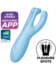 SATISFYER - APPLICATION VIBRATEUR THREESOME 4 BLEU SATISFYER - APPLICATION VIBRATEUR THREESOME 4 BLEU