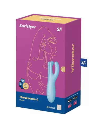 SATISFYER - APPLICATION VIBRATEUR THREESOME 4 BLEU