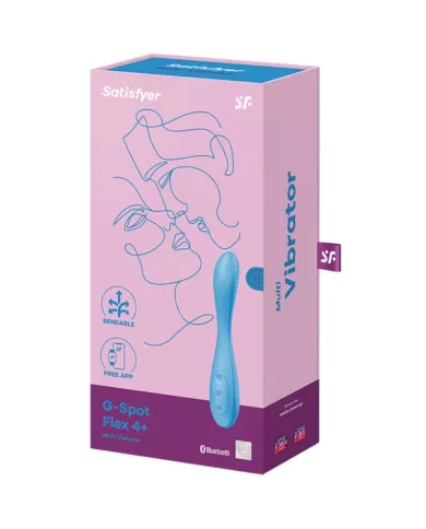 SATISFYER - APPLICATION MULTI VIBRATEUR G-SPOT FLEX 4+ BLEU