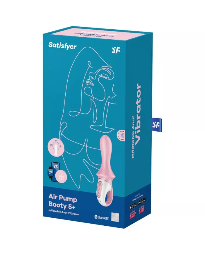SATISFYER - AIR PUMP BOOTY 5+ VIBRATEUR ANAL GONFLABLE ROSE