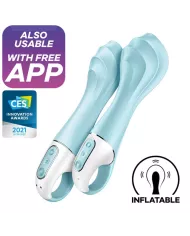 SATISFYER - AIR PUMP VIBRATOR 5+ APP GONFLABLE G-SPOT VIBRATOR BLEU
