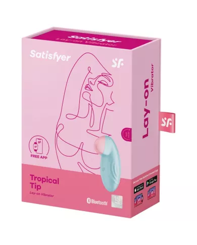 SATISFYER - VIBRATEUR  POSER TROPICAL TIP BLEU