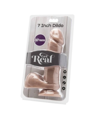 GET REAL - GODE 18 CM AVEC BILLES VIBRATEUR SKIN