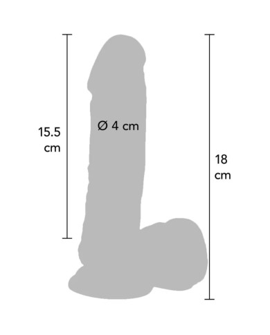 GET REAL - GODE 18 CM AVEC BILLES VIBRATEUR SKIN