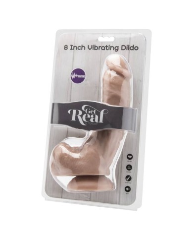 GET REAL - GODE 20,5 CM AVEC BILLES VIBRATEUR SKIN