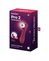 SATISFYER - PRO 2 GÉNÉRATION 3 TECHNOLOGIE AIR LIQUIDE VIN ROUGE