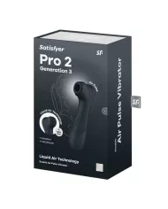 SATISFYER - PRO 2 GÉNÉRATION 3 TECHNOLOGIE AIR LIQUIDE NOIR
