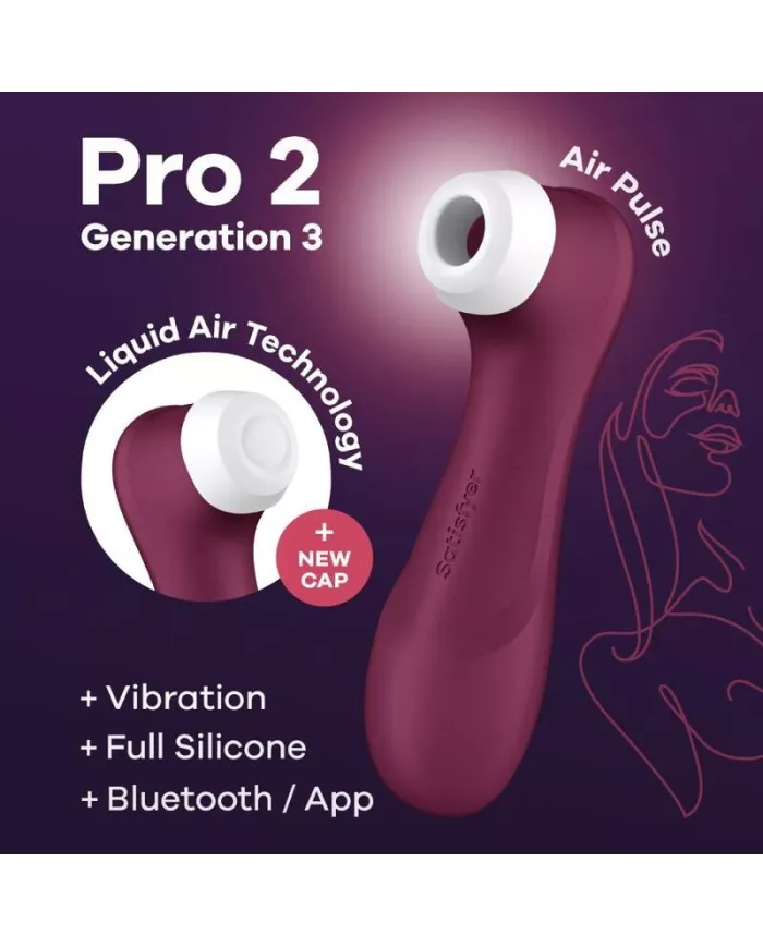 SATISFYER - PRO 2 GENERACIÓN 3 VIN ROUGE BLUETOOTH ET APPLICATION SATISFYER - PRO 2 GENERACIÓN 3 VIN ROUGE BLUETOOTH ET APPLICATION