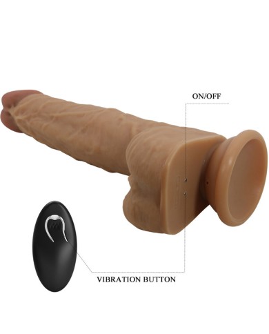 PRETTY LOVE - GODE EN SILICONE JONATHAN 3 VIBRATIONS + 3 MESURES DINSERTION TÉLÉCOMMANDE 21 CM