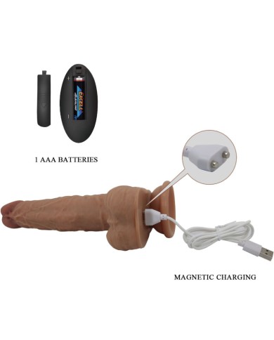 PRETTY LOVE - GODE EN SILICONE JONATHAN 3 VIBRATIONS + 3 MESURES DINSERTION TÉLÉCOMMANDE 21 CM