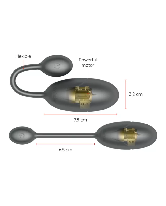 ONINDER - OEUF VIBRANT TOKYO NOIR 7,5 X 3,2 CM APPLICATION GRATUITE