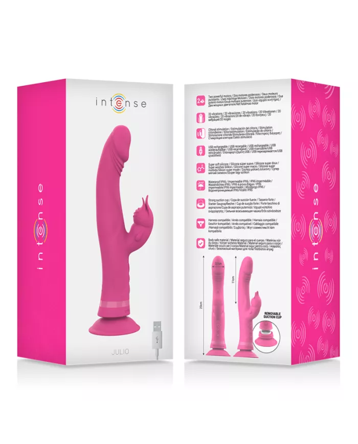 INTENSE - VIBRATEUR JULIO RABBIT SILICONE ROSE