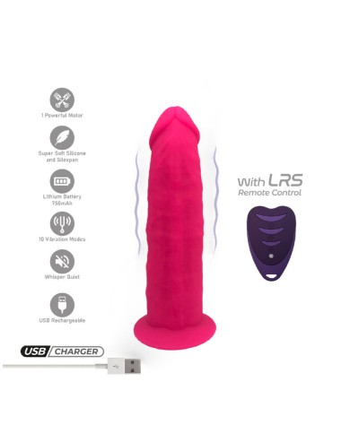 SILEXD - MODÈLE DE PÉNIS RÉALISTE 2 ROSE + TÉLÉCOMMANDE LRS 17 CM