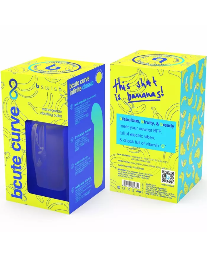 B SWISH - VIBRATEUR EN SILICONE RECHARGEABLE BCUTE CURVE INFINITE CLASSIC ÉDITION LIMITÉE JAUNE B SWISH - VIBRATEUR EN SILICONE RECHARGEABLE BCUTE CURVE INFINITE CLASSIC ÉDITION LIMITÉE JAUNE