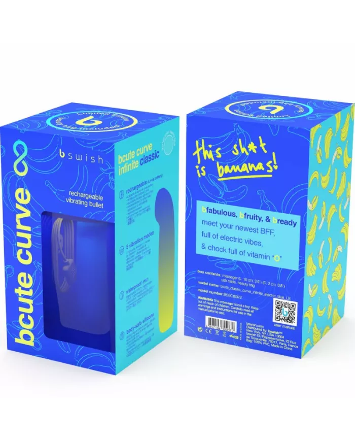 B SWISH - VIBRATEUR RECHARGEABLE EN SILICONE BLEU BCUTE CURVE INFINITE CLASSIC ÉDITION LIMITÉE B SWISH - VIBRATEUR RECHARGEABLE EN SILICONE BLEU BCUTE CURVE INFINITE CLASSIC ÉDITION LIMITÉE
