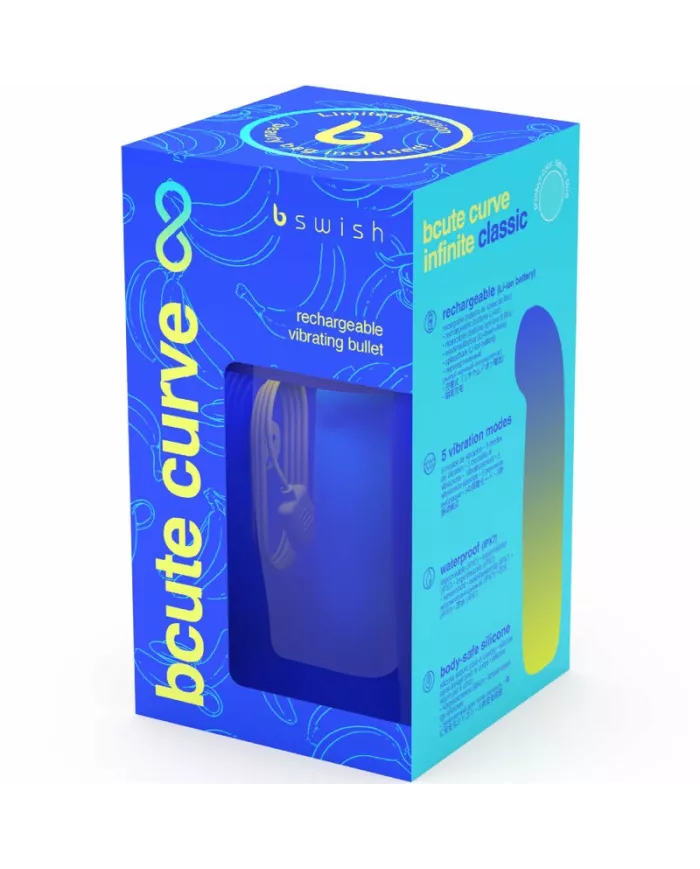 B SWISH - VIBRATEUR RECHARGEABLE EN SILICONE BLEU BCUTE CURVE INFINITE CLASSIC ÉDITION LIMITÉE B SWISH - VIBRATEUR RECHARGEABLE EN SILICONE BLEU BCUTE CURVE INFINITE CLASSIC ÉDITION LIMITÉE
