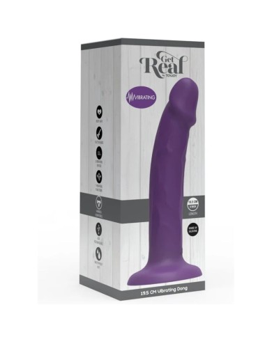 GET REAL - GODEMICHET VIBRANT RÉALISTE EN SILICONE VIOLET 19,5 CM