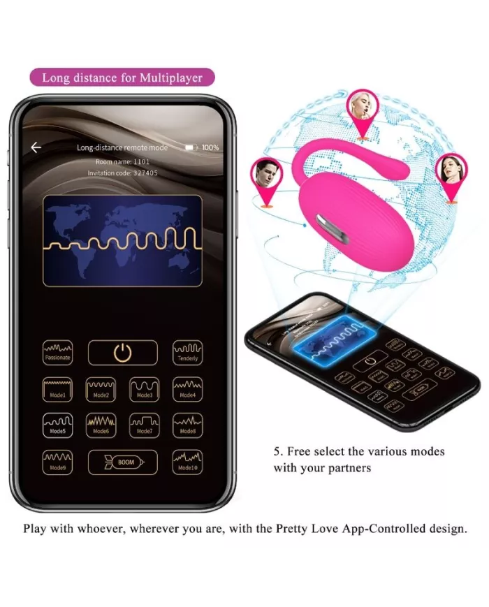 PRETTY LOVE - OEUF VIBRANT RECHARGEABLE DOREEN MAGENTA TÉLÉCOMMANDE PRETTY LOVE - OEUF VIBRANT RECHARGEABLE DOREEN MAGENTA TÉLÉCOMMANDE