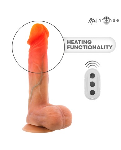 MR INTENSE - LOGAN VIBRATEUR GODEMICHET EN SILICONE AVEC EFFET CHAUFFANT ET TÉLÉCOMMANDE 20 CM -Ø- 4,1 CM