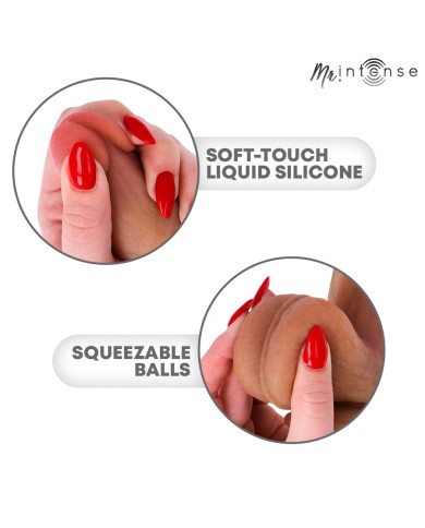 MR INTENSE - LOGAN VIBRATEUR GODEMICHET EN SILICONE AVEC EFFET CHAUFFANT ET TÉLÉCOMMANDE 20 CM -Ø- 4,1 CM