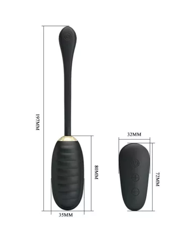 PRETTY LOVE - DOREEN OEUF VIBRANT RECHARGEABLE DE LUXE NOIR TÉLÉCOMMANDE