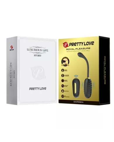 PRETTY LOVE - DOREEN OEUF VIBRANT RECHARGEABLE DE LUXE NOIR TÉLÉCOMMANDE