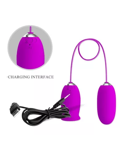 PRETTY LOVE - VIBRATEUR RECHARGEABLE DAISY DUAL EGG VIOLET