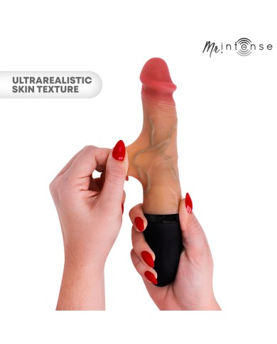 MR INTENSE - JEAN VIBRATEUR HAUT ET BAS EN SILICONE AVEC EFFET CHAUFFANT 24 CM -Ø- 3,8 CM
