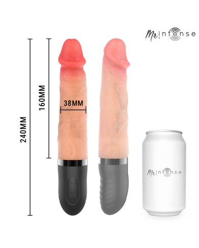 MR INTENSE - JEAN VIBRATEUR HAUT ET BAS EN SILICONE AVEC EFFET CHAUFFANT 24 CM -Ø- 3,8 CM