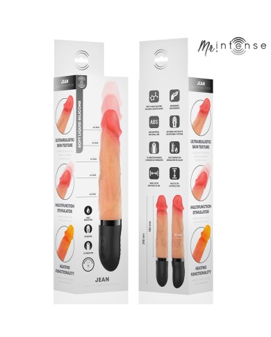 MR INTENSE - JEAN VIBRATEUR HAUT ET BAS EN SILICONE AVEC EFFET CHAUFFANT 24 CM -Ø- 3,8 CM