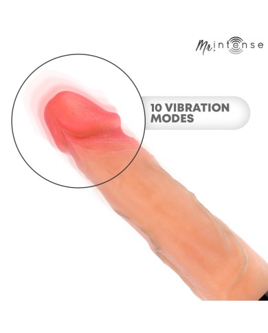 MR INTENSE - JEAN VIBRATEUR HAUT ET BAS EN SILICONE AVEC EFFET CHAUFFANT 24 CM -Ø- 3,8 CM
