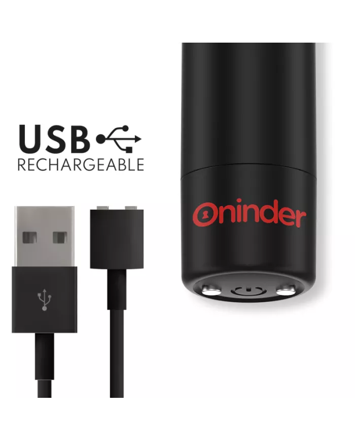 ONINDER - BERLIN VIBRATEUR BULLET NOIR 9 MODES 8,5 X 2 CM - APPLICATION GRATUITE