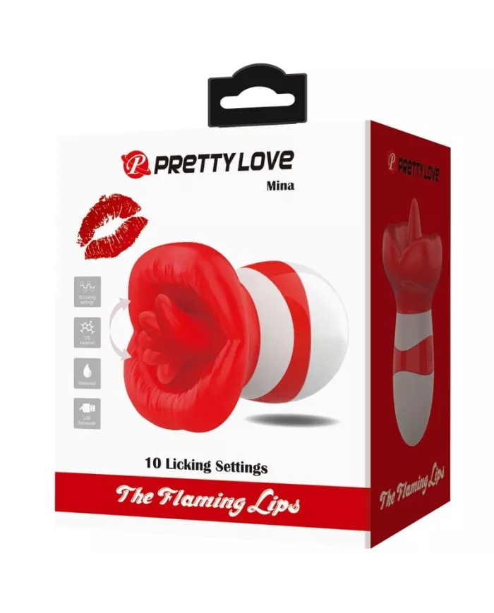 PRETTY LOVE - MINA STIMULATEUR DE LANGUE ROUGE CLAIR