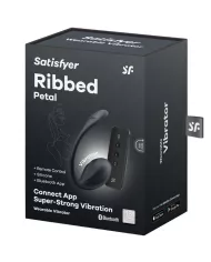 SATISFYER - RIBBED PETAL TÉLÉCOMMANDE DE STIMULATEUR DE POINT G NOIR APPLICATION GRATUITE SATISFYER - RIBBED PETAL TÉLÉCOMMANDE DE STIMULATEUR DE POINT G NOIR APPLICATION GRATUITE
