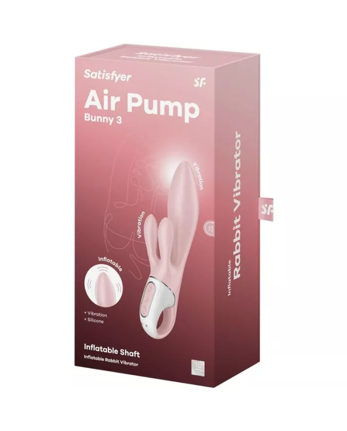 SATISFYER - AIR PUMP BUNNY 3 VIBRATEUR GONFLABLE LAPIN ROSE