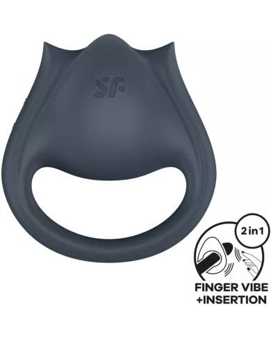 SATISFYER - PERFECT PAIR 2 MULTIVIBRATEUR 2 EN 1 ANNEAU PÉNIS ET STIMULATEUR DE DOIGTS GRIS SATISFYER - PERFECT PAIR 2 MULTIVIBRATEUR 2 EN 1 ANNEAU PÉNIS ET STIMULATEUR DE DOIGTS GRIS