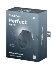 SATISFYER - PERFECT PAIR 2 MULTIVIBRATEUR 2 EN 1 ANNEAU PÉNIS ET STIMULATEUR DE DOIGTS GRIS SATISFYER - PERFECT PAIR 2 MULTIVIBRATEUR 2 EN 1 ANNEAU PÉNIS ET STIMULATEUR DE DOIGTS GRIS