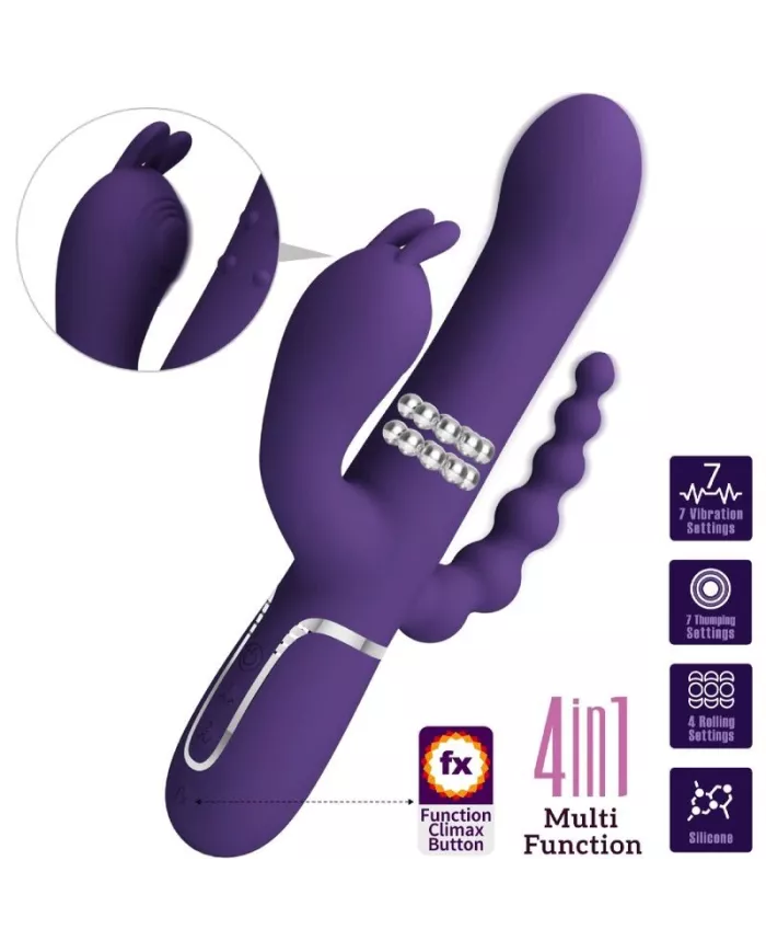 PRETTY LOVE - CAMMY TRIPLE VIBRATEUR MULTIFONCTION 4 EN 1 VIOLET PRETTY LOVE - CAMMY TRIPLE VIBRATEUR MULTIFONCTION 4 EN 1 VIOLET