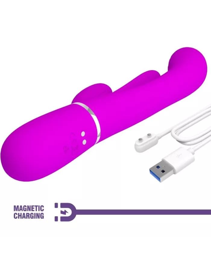 PRETTY LOVE - SHANIA TRIPLE RABBIT VIBRATEUR MULTIFONCTION ROSE