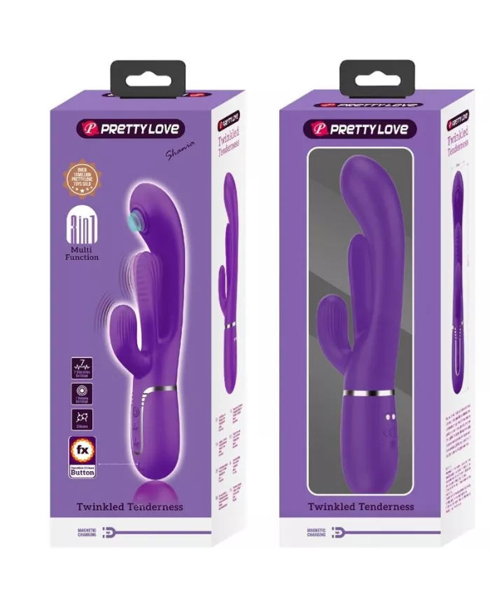 PRETTY LOVE - SHANIA TRIPLE RABBIT VIBRATEUR MULTIFONCTION VIOLET PRETTY LOVE - SHANIA TRIPLE RABBIT VIBRATEUR MULTIFONCTION VIOLET